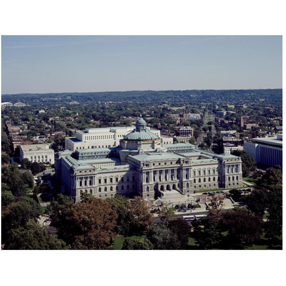View of the Library of Congress Thomas Jefferson Building from the U.S. Capitol dome, Washington, D.C.-Paper Art-50&quotx38"