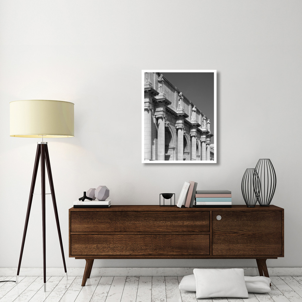 Union Station facade and sentinels, Washington, D.C. - Black and White Variant-Paper Art-30&quotx37"