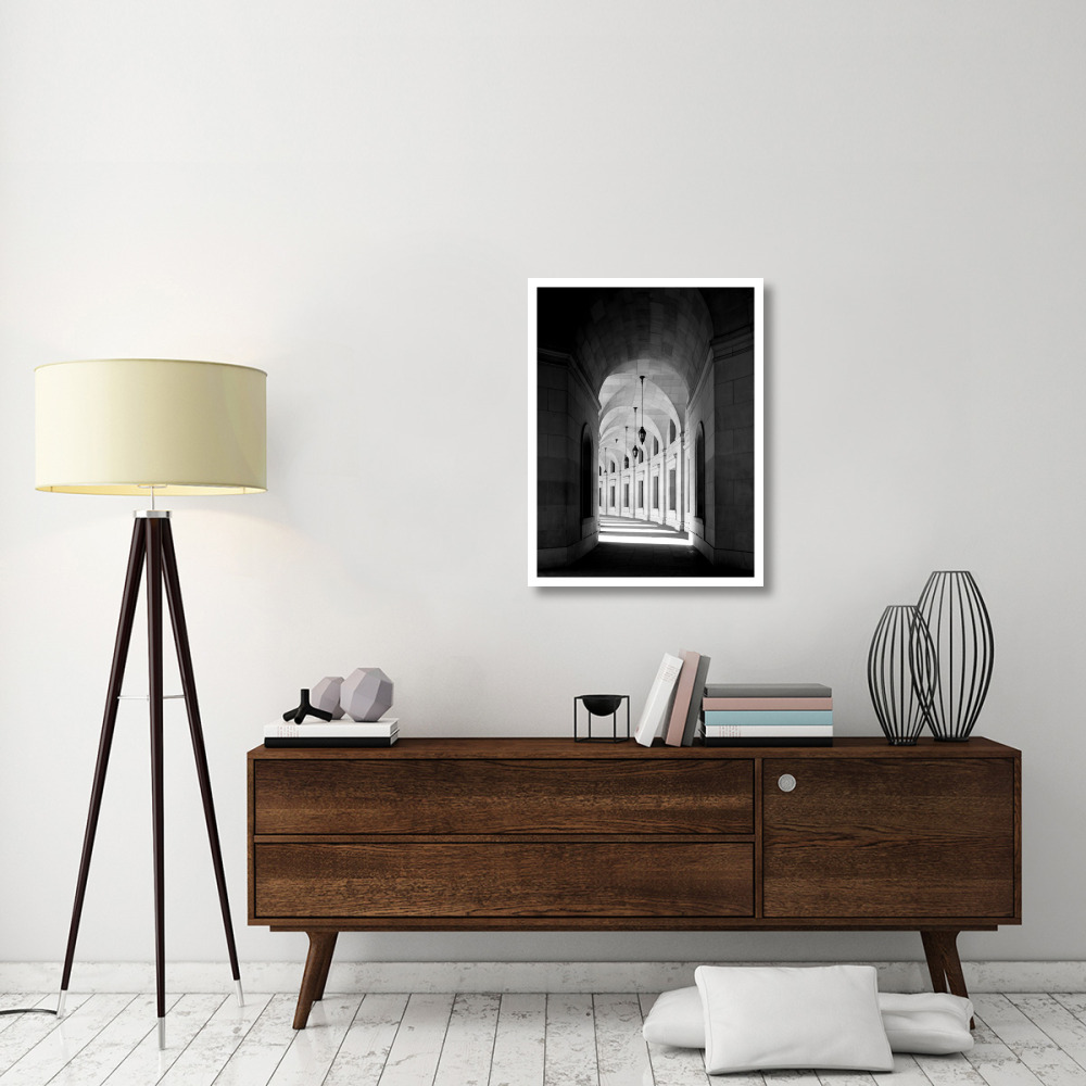 Arched architectural detail in the Federal Triangle located in Washington, D.C. - Black and White Variant-Paper Art-26&quotx34"