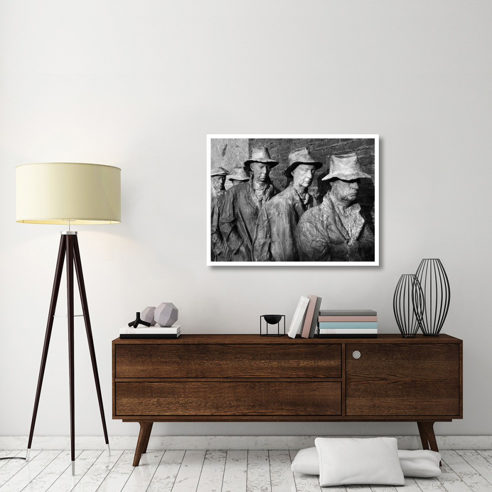 Breadline, F.D.R. Memorial, Washington, D.C. - Black and White Variant-Paper Art-42&quotx32"
