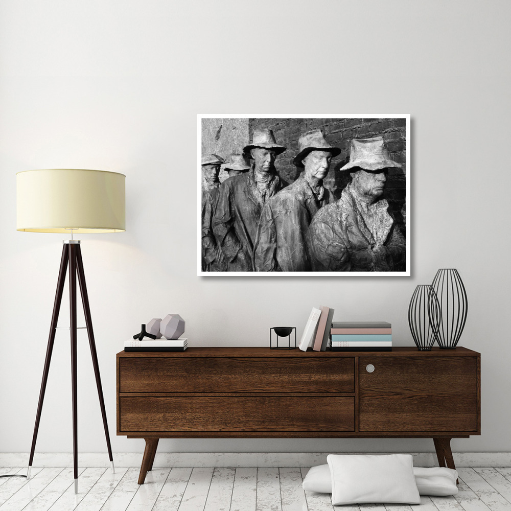 Breadline, F.D.R. Memorial, Washington, D.C. - Black and White Variant-Paper Art-50&quotx38"