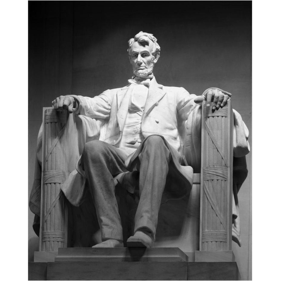 Lincoln Memorial, Washington, D.C. - Black and White Variant-Paper Art-24&quotx30"