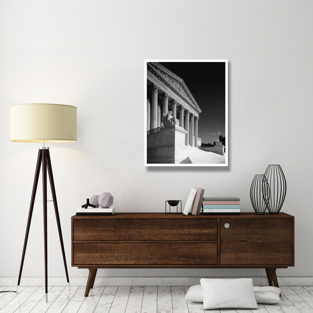U.S. Supreme Court building, Washington, D.C. - Black and White Variant-Paper Art-32&quotx42"