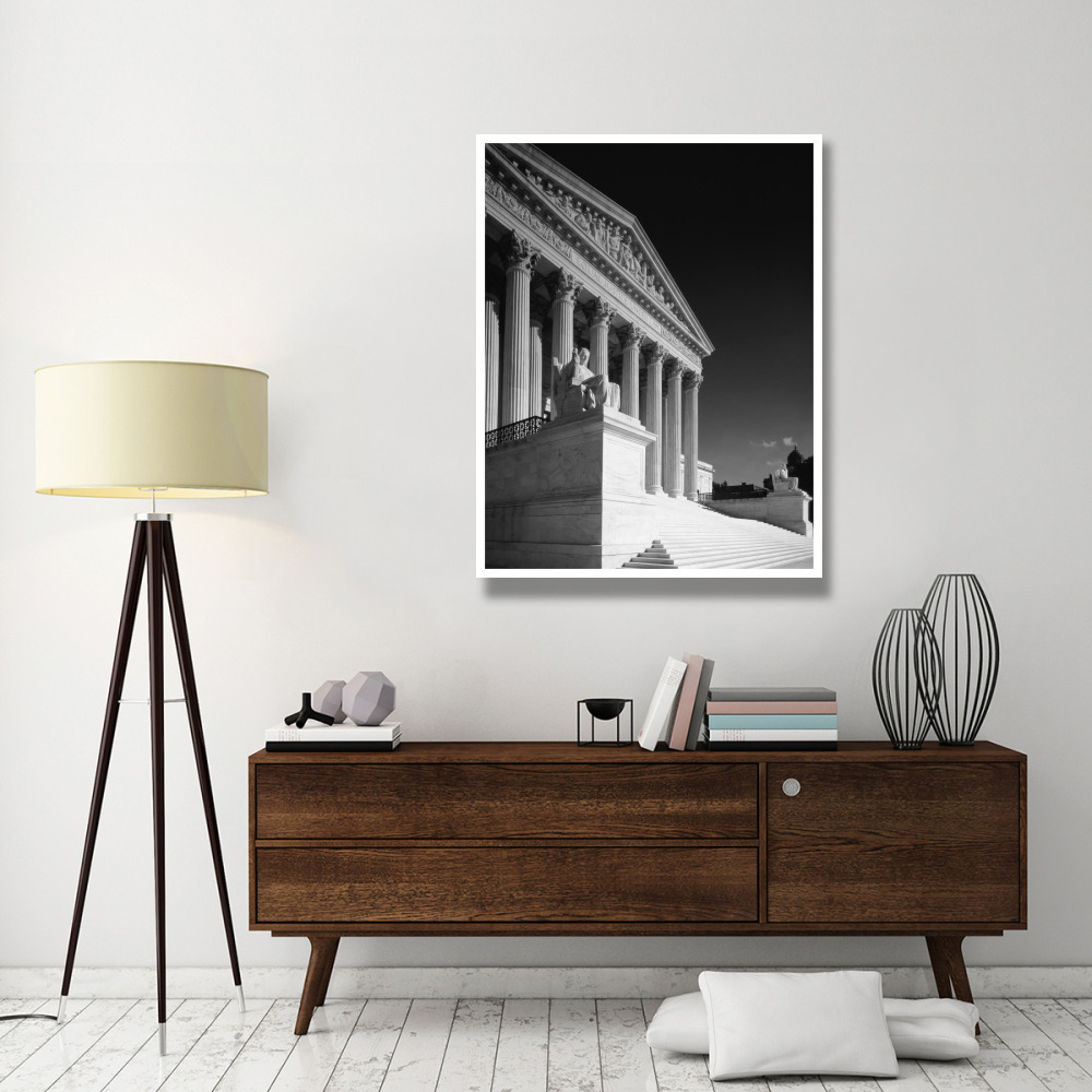 U.S. Supreme Court building, Washington, D.C. - Black and White Variant-Paper Art-38&quotx50"