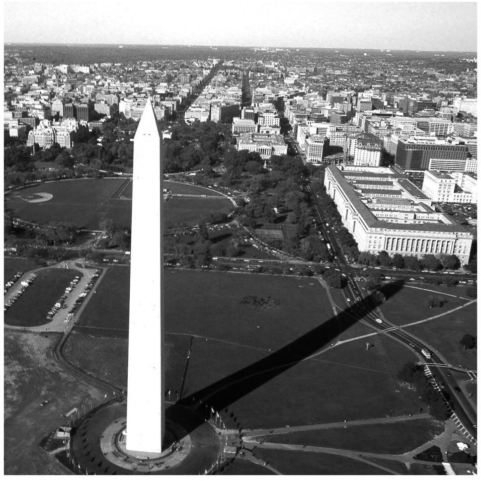 Aerial view of the Washington Monument, Washington, D.C. - Black and White Variant-Paper Art-42&quotx42"