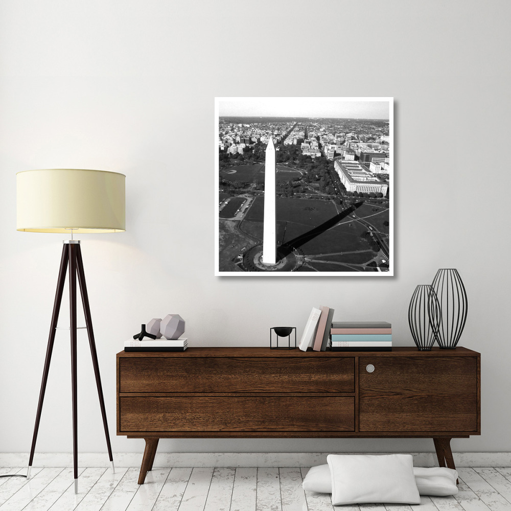 Aerial view of the Washington Monument, Washington, D.C. - Black and White Variant-Paper Art-42&quotx42"