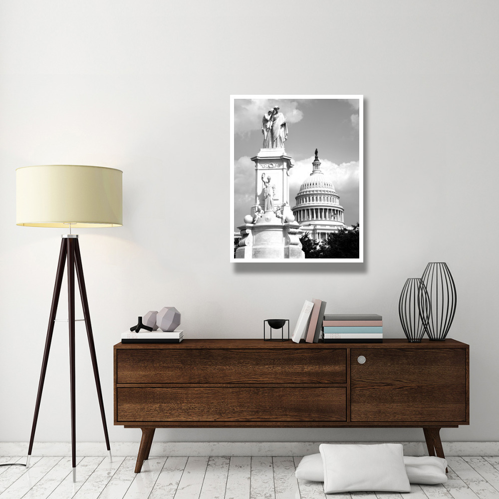 The Peace Monument located in Peace Circle on the grounds of the U.S. Capitol, First St. and Pennsylvania Ave., Washington, D.C. - Black and White Var-Paper Art-32&quotx42"