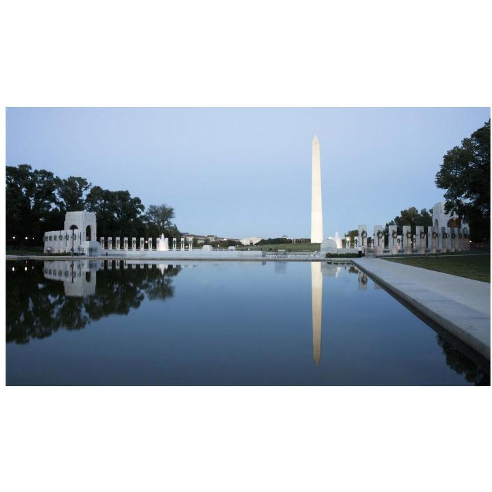 Reflecting pool on the National Mall with the Washington Monument reflected, Washington, D.C. - Vintage Style Photo Tint Variant-Paper Art-38&quotx23"