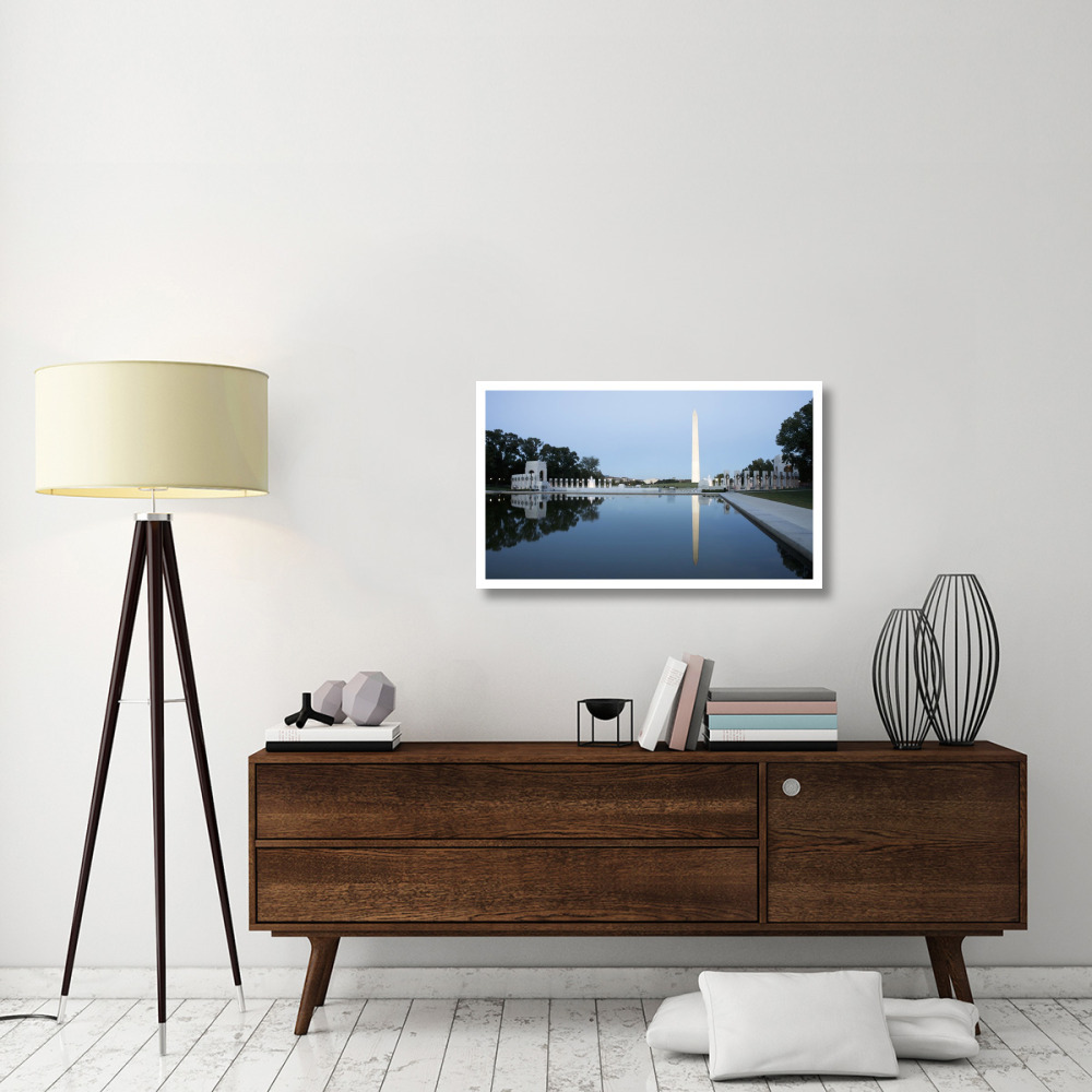 Reflecting pool on the National Mall with the Washington Monument reflected, Washington, D.C. - Vintage Style Photo Tint Variant-Paper Art-38&quotx23"