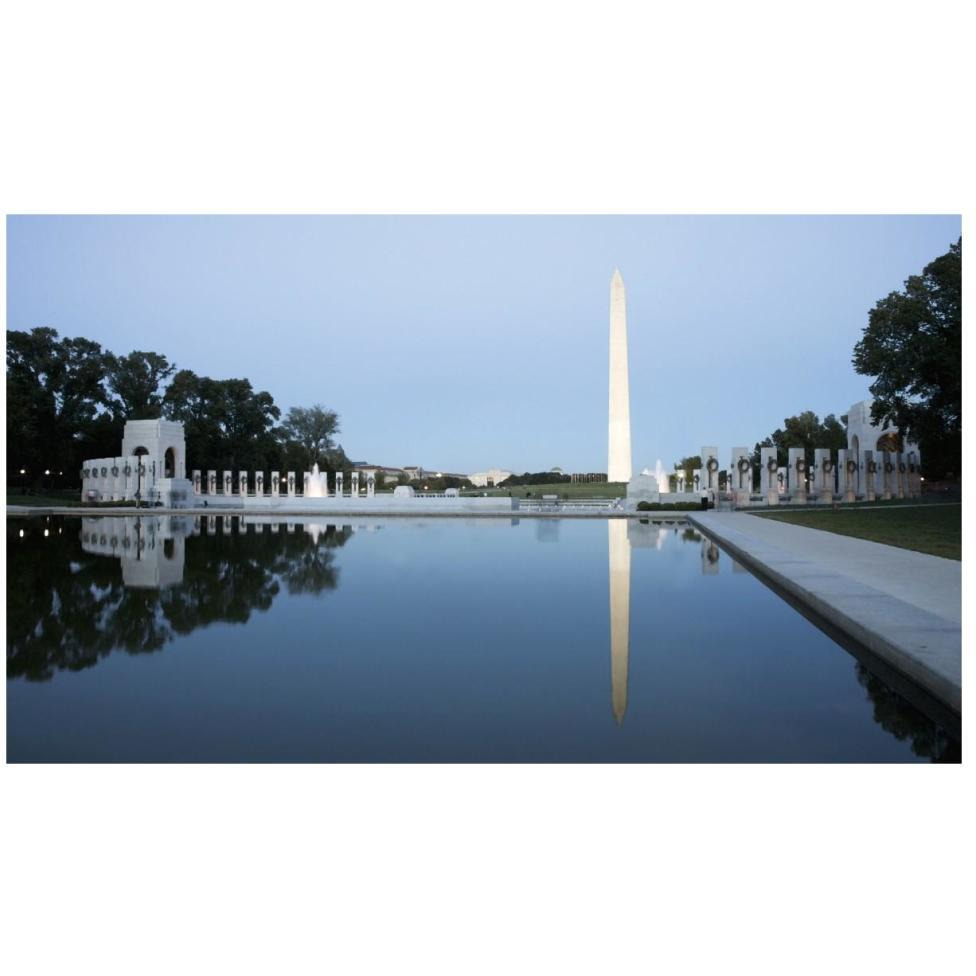 Reflecting pool on the National Mall with the Washington Monument reflected, Washington, D.C. - Vintage Style Photo Tint Variant-Paper Art-46&quotx28"