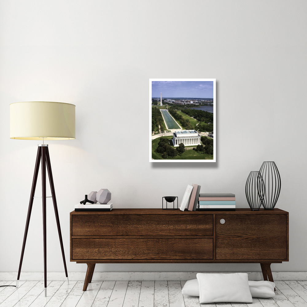 National Mall, Lincoln Memorial and Washington Monument, Washington D.C. - Vintage Style Photo Tint Variant-Paper Art-26&quotx34"