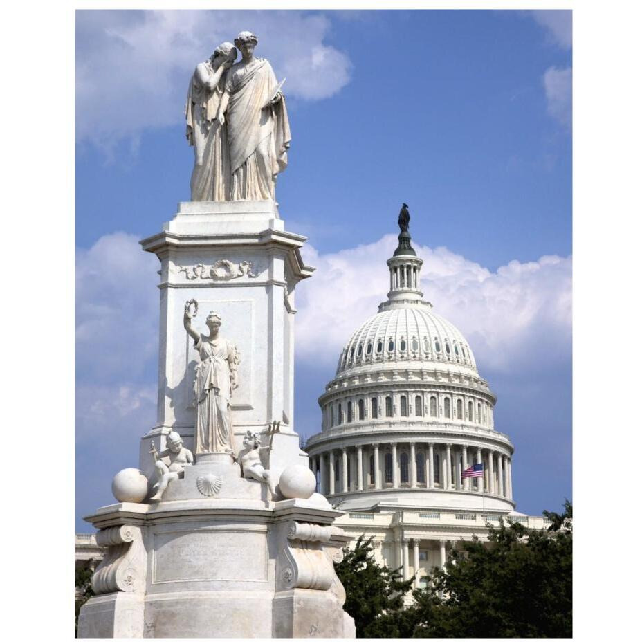 The Peace Monument located in Peace Circle on the grounds of the U.S. Capitol, First St. and Pennsylvania Ave., Washington, D.C. - Vintage Style Photo-Paper Art-18&quotx22"