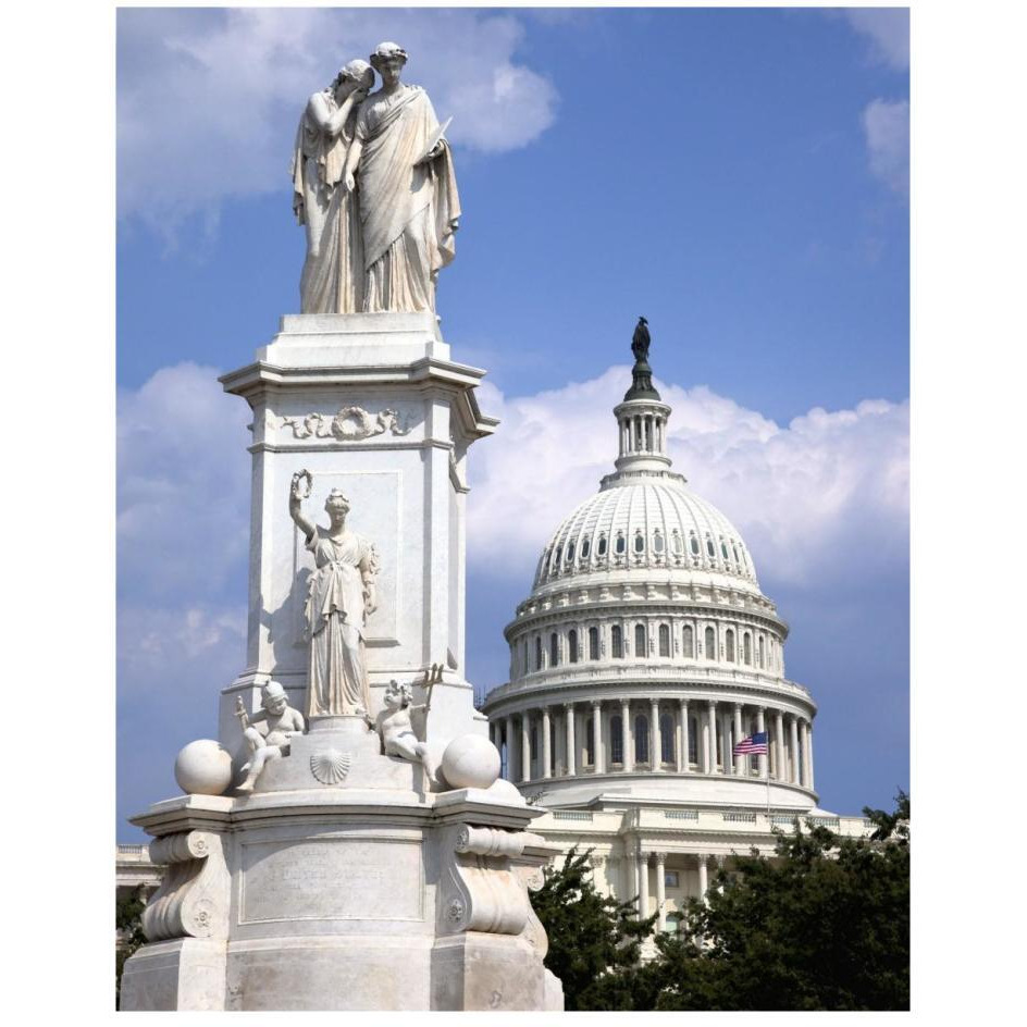The Peace Monument located in Peace Circle on the grounds of the U.S. Capitol, First St. and Pennsylvania Ave., Washington, D.C. - Vintage Style Photo-Paper Art-22&quotx26"