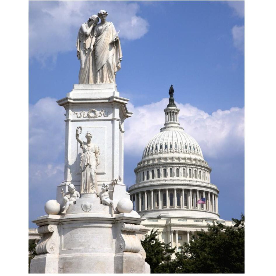 The Peace Monument located in Peace Circle on the grounds of the U.S. Capitol, First St. and Pennsylvania Ave., Washington, D.C. - Vintage Style Photo-Paper Art-24&quotx30"