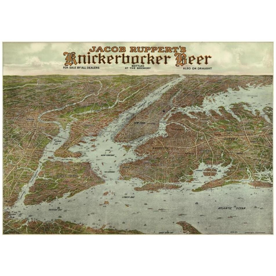 Panoramic view of New York City and vicinity, 1912-Paper Art-32&quotx23"