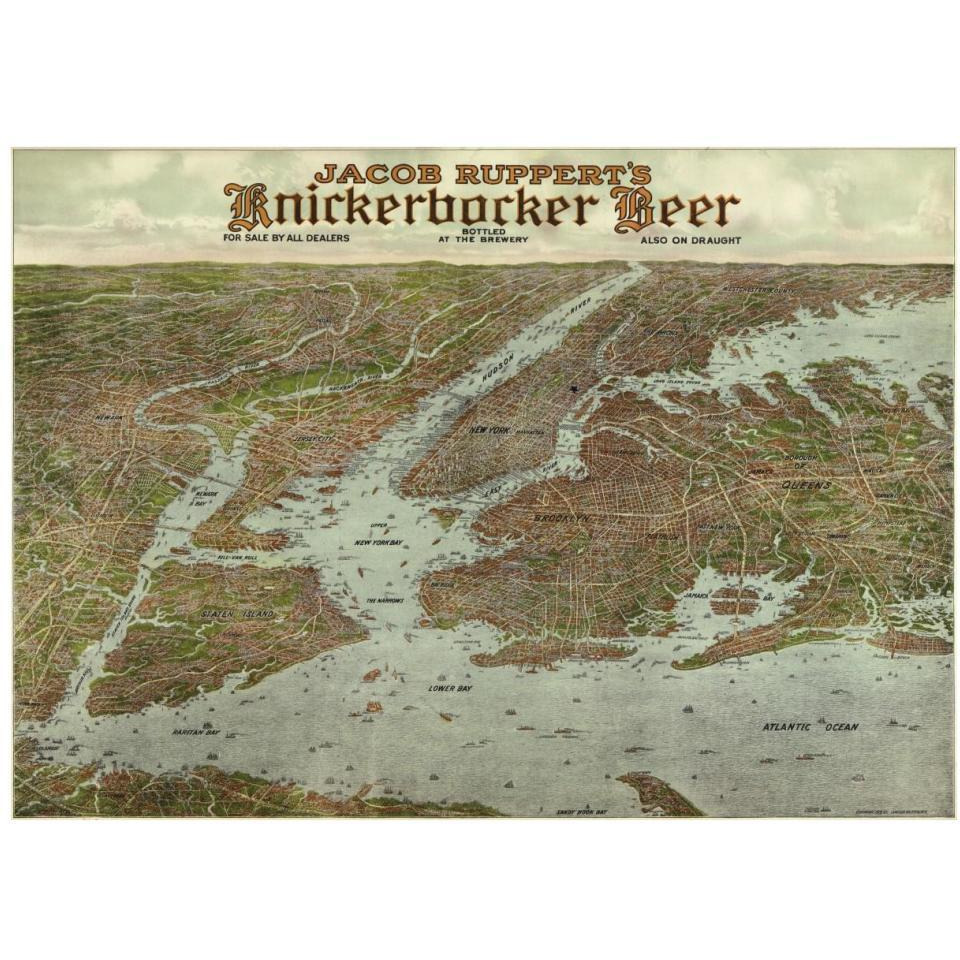 Panoramic view of New York City and vicinity, 1912-Paper Art-38&quotx28"