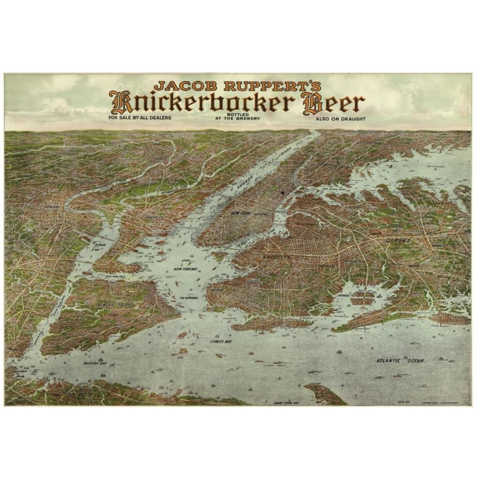 Panoramic view of New York City and vicinity, 1912-Paper Art-46&quotx33"