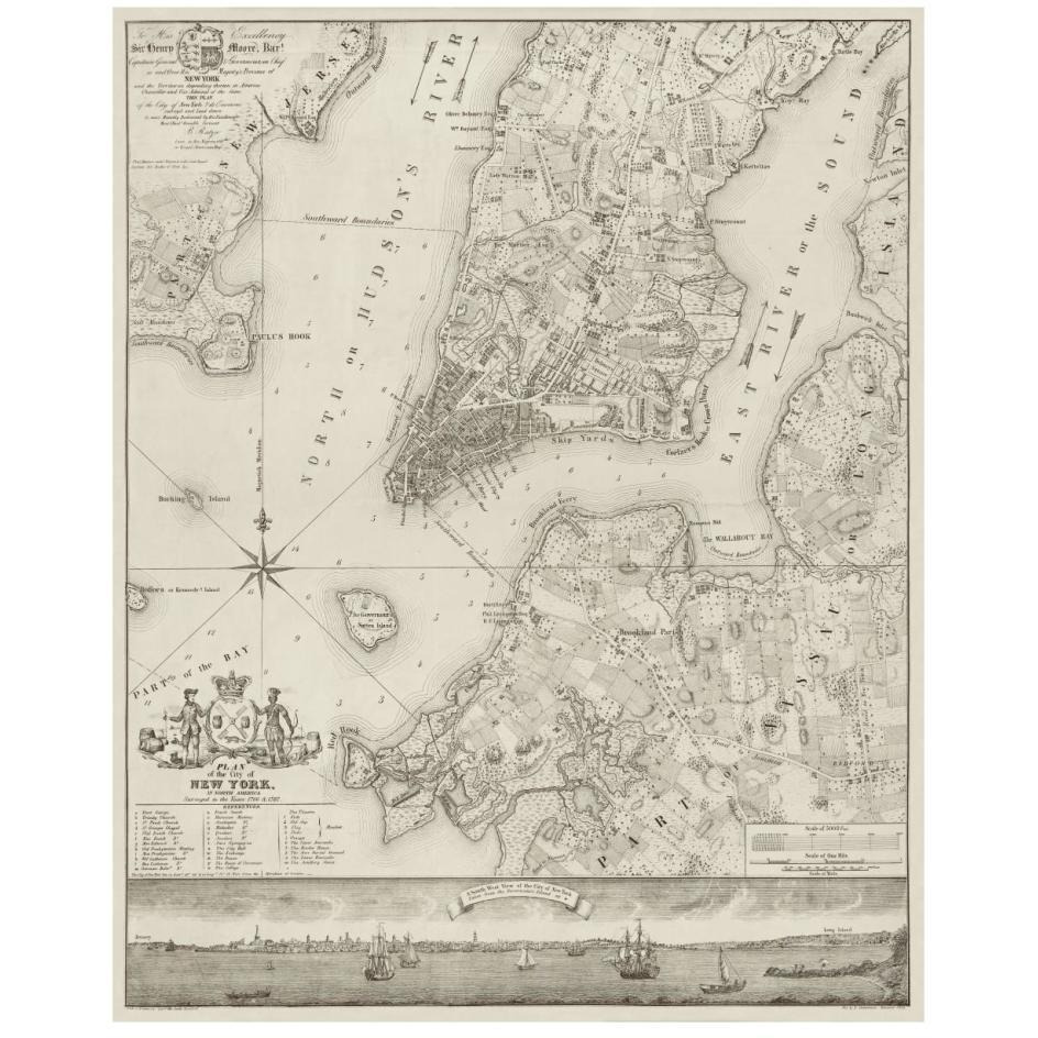 Plan of the City of New York, copied from the Ratzer Map. Surveyed in the Years 1766-1767.-Paper Art-22&quotx26"