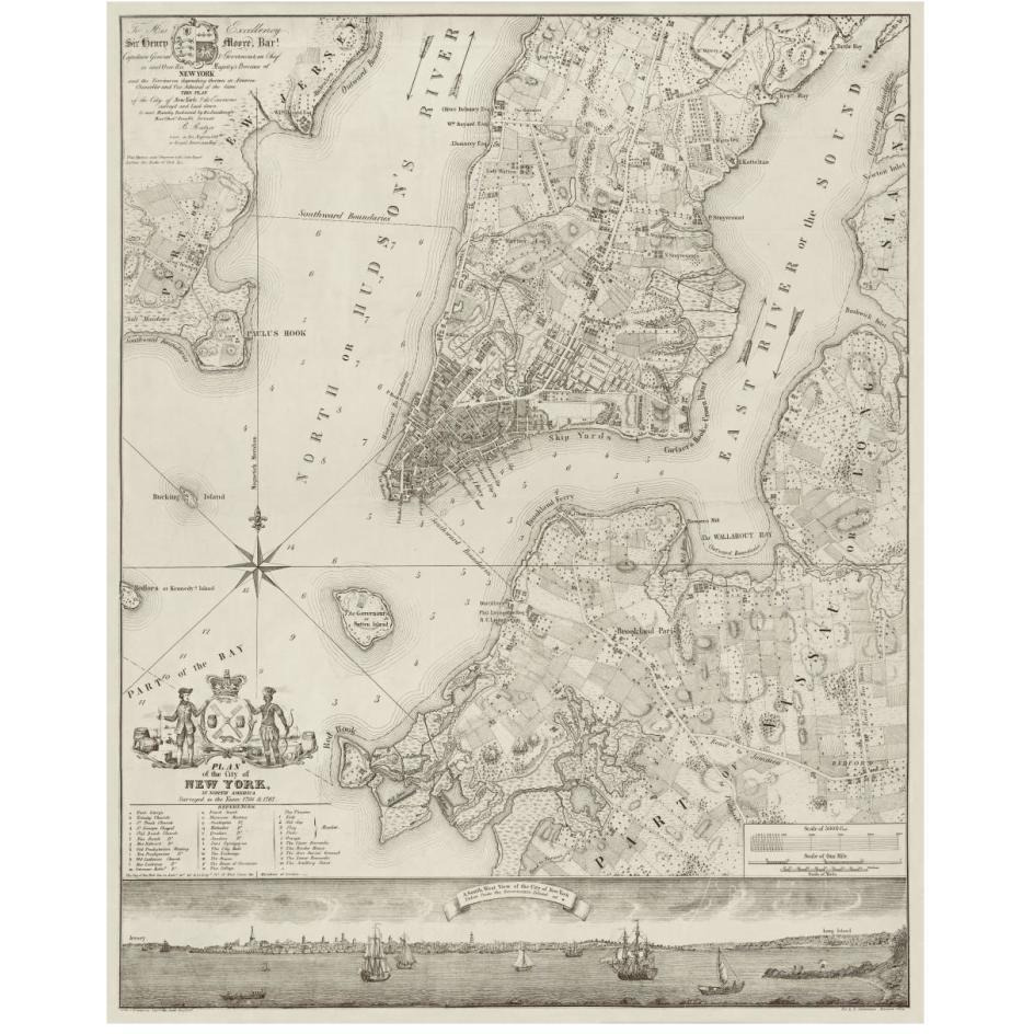Plan of the City of New York, copied from the Ratzer Map. Surveyed in the Years 1766-1767.-Paper Art-24&quotx30"