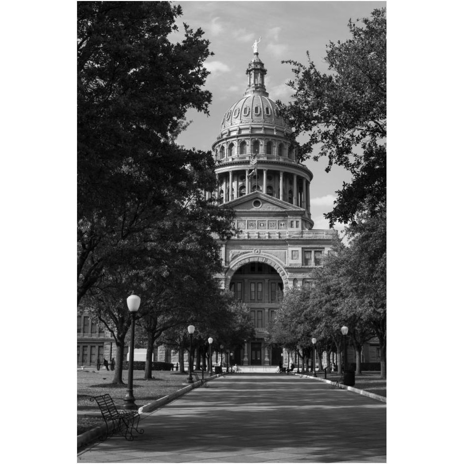 The Texas Capitol, Austin, Texas, 2014 - Black and White-Paper Art-14&quotx20"