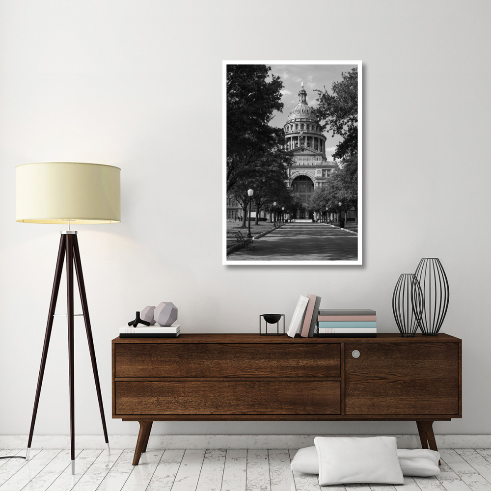 The Texas Capitol, Austin, Texas, 2014 - Black and White-Paper Art-34&quotx50"