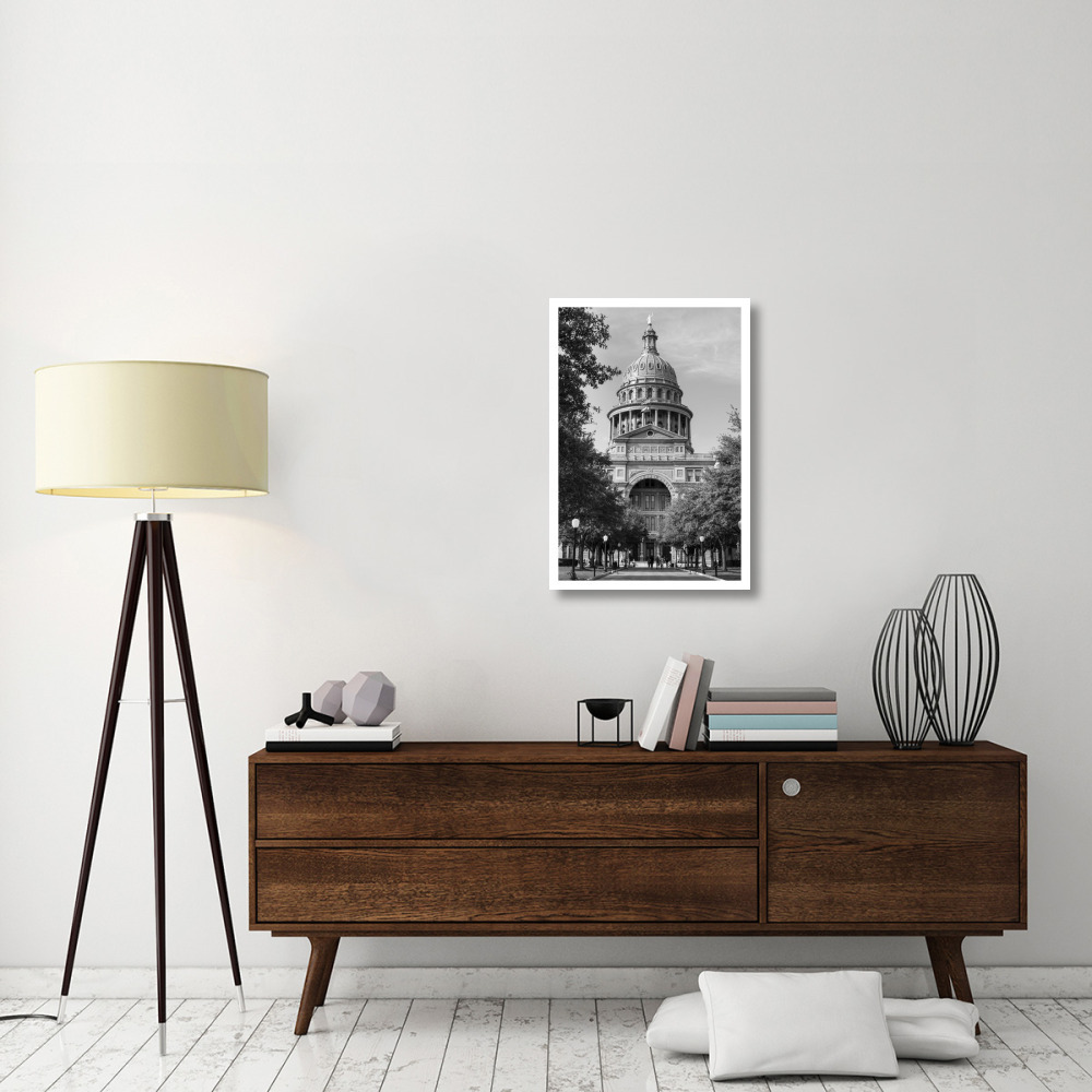 The Texas Capitol, Austin, Texas, 2014 - Black and White-Paper Art-22&quotx32"