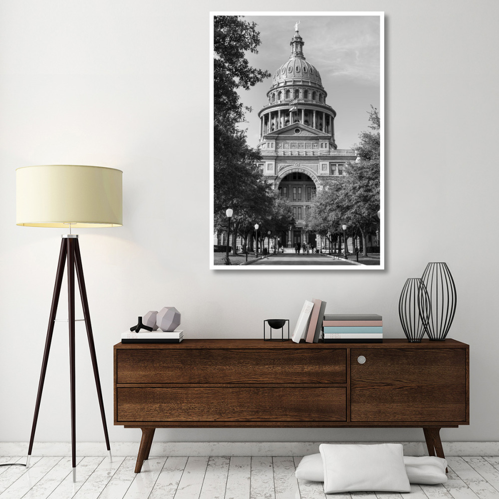 The Texas Capitol, Austin, Texas, 2014 - Black and White-Paper Art-42&quotx62"