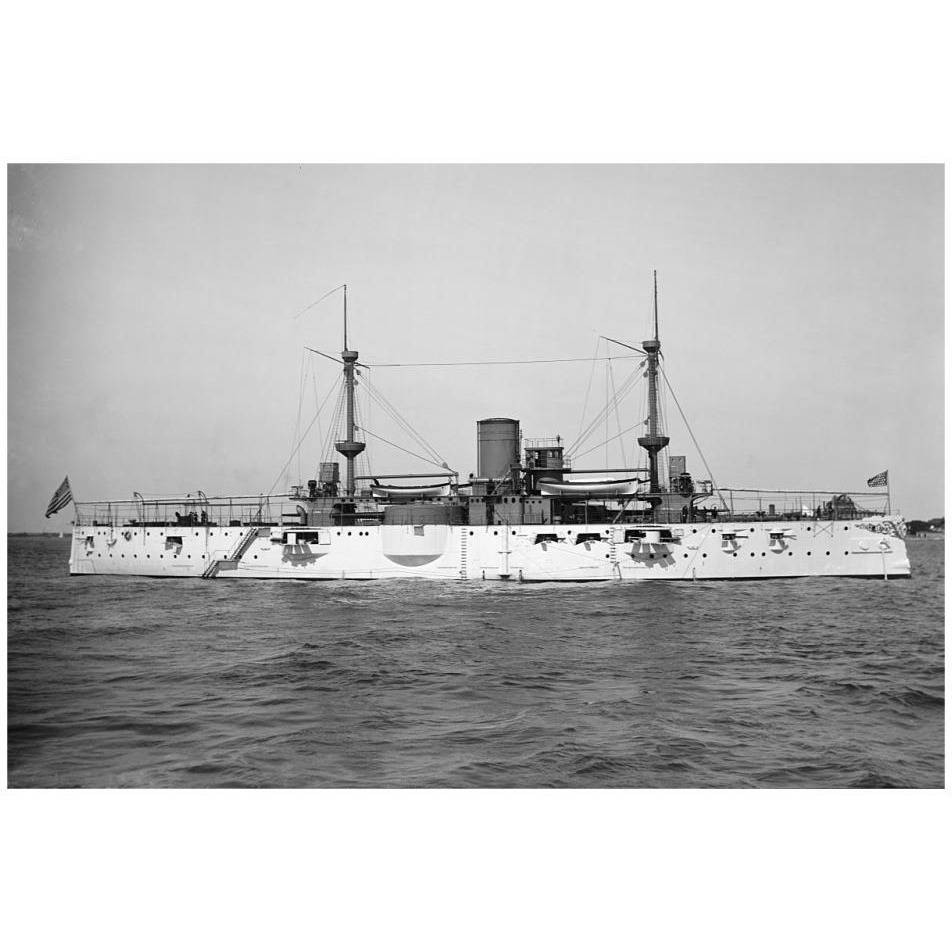 USS Texas, 1895-Paper Art-32&quotx22"
