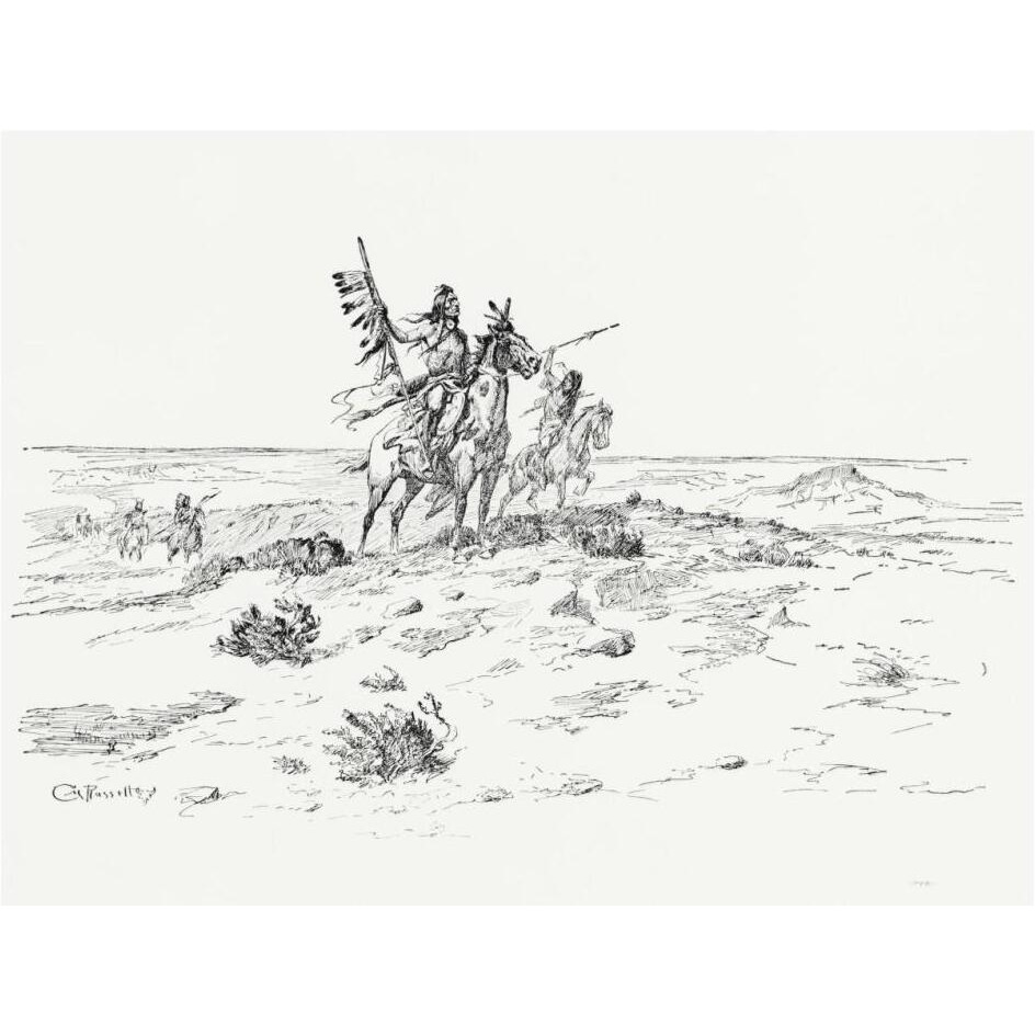 The Indian of the Plains as he was, 1899-Paper Art-18&quotx14"