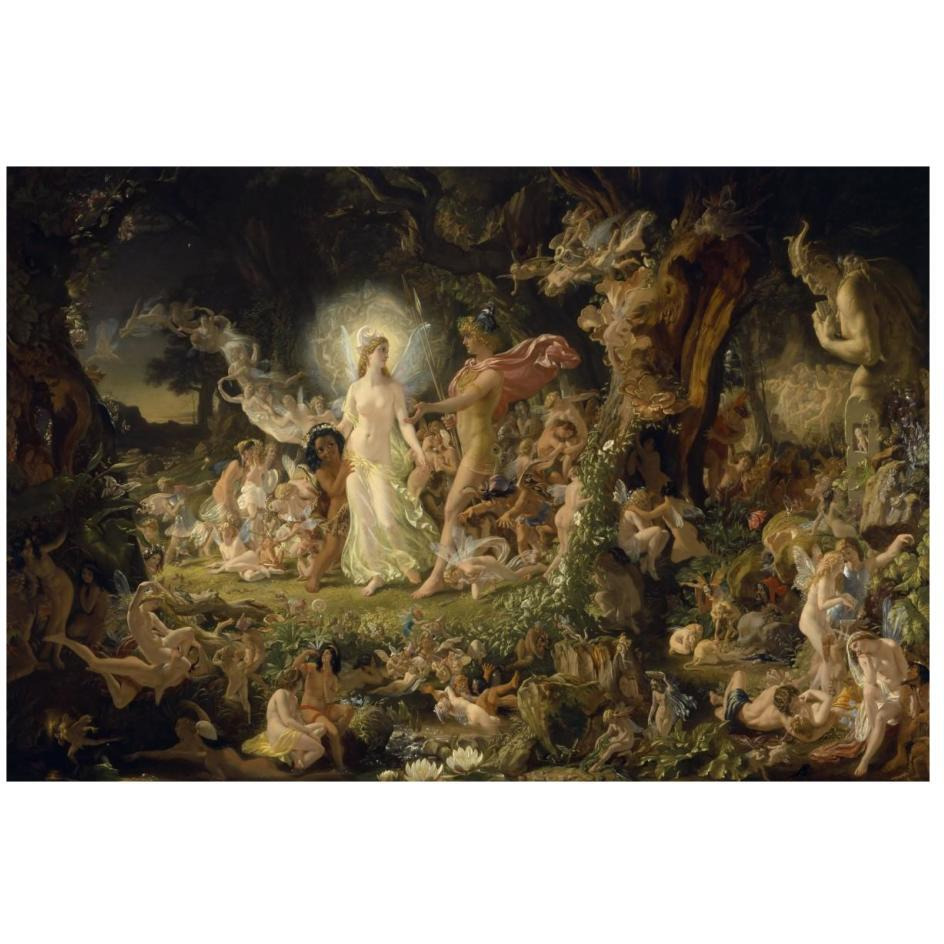 The Quarrel of Oberon and Titania-Paper Art-26&quotx18"
