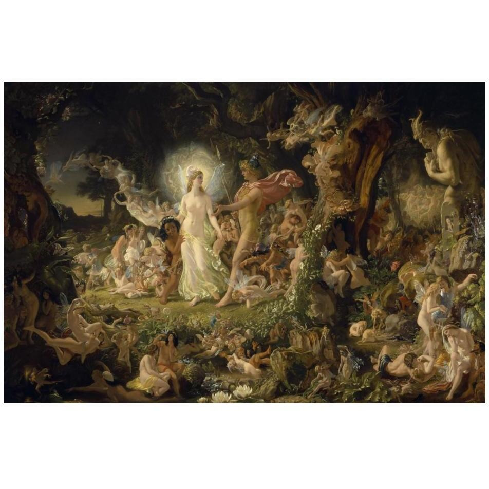 The Quarrel of Oberon and Titania-Paper Art-32&quotx22"