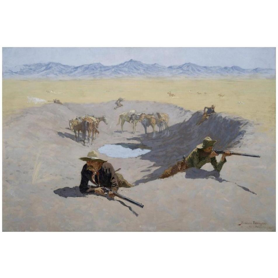Fight for the Waterhole-Paper Art-32&quotx22"