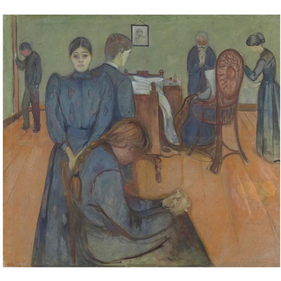 Death in the Sickroom, 1893-Paper Art-38&quotx35"