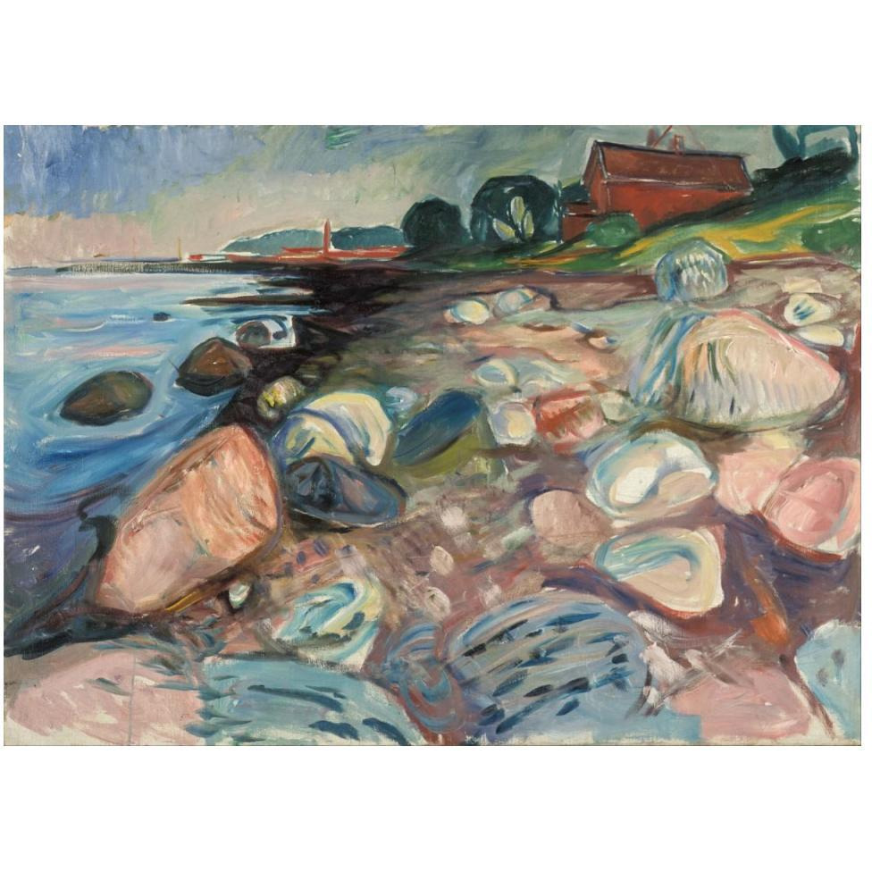 Shore with Red House, 1904-Paper Art-50&quotx38"