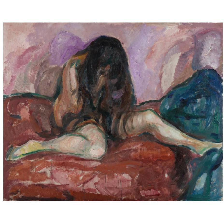 Weeping Nude. 1913-1914-Paper Art-22&quotx18"
