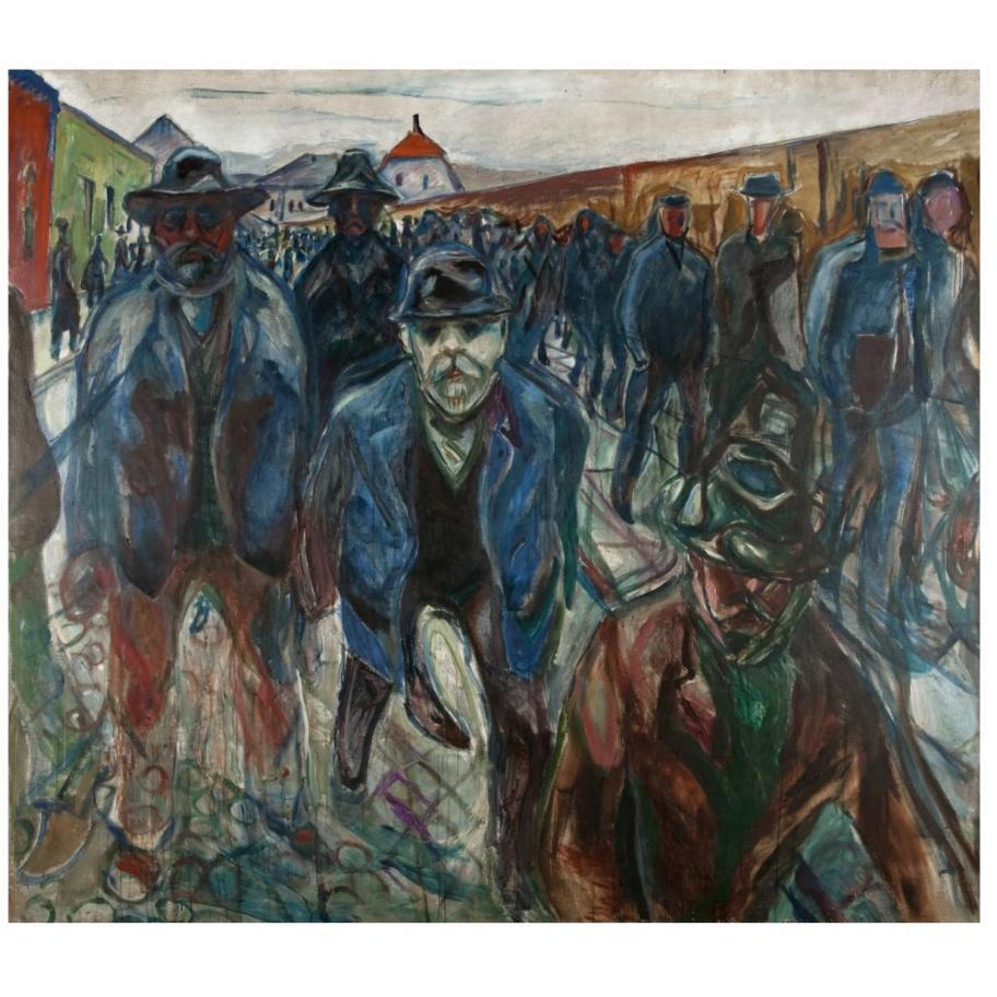 Workers on their Way Home, 1913-1914-Paper Art-18&quotx16"