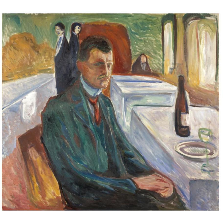 Self-Portrait with a Bottle of Wine, 1906-Paper Art-18&quotx17"