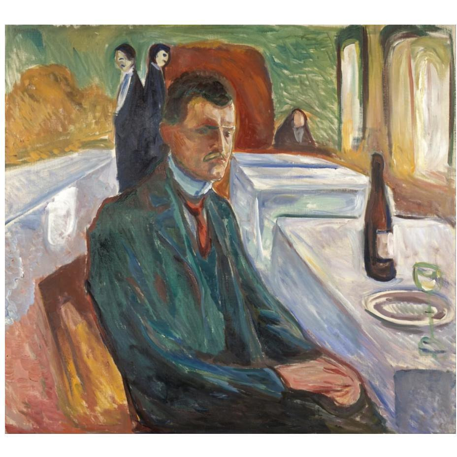 Self-Portrait with a Bottle of Wine, 1906-Paper Art-24&quotx22"