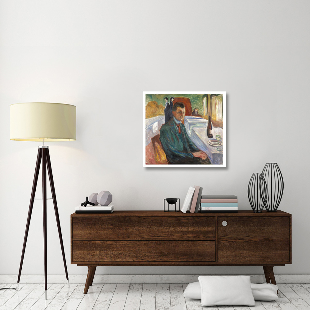 Self-Portrait with a Bottle of Wine, 1906-Paper Art-32&quotx29"