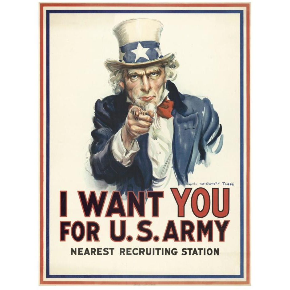 I want you for U.S. Army, c. 1917-Paper Art-20&quotx26"