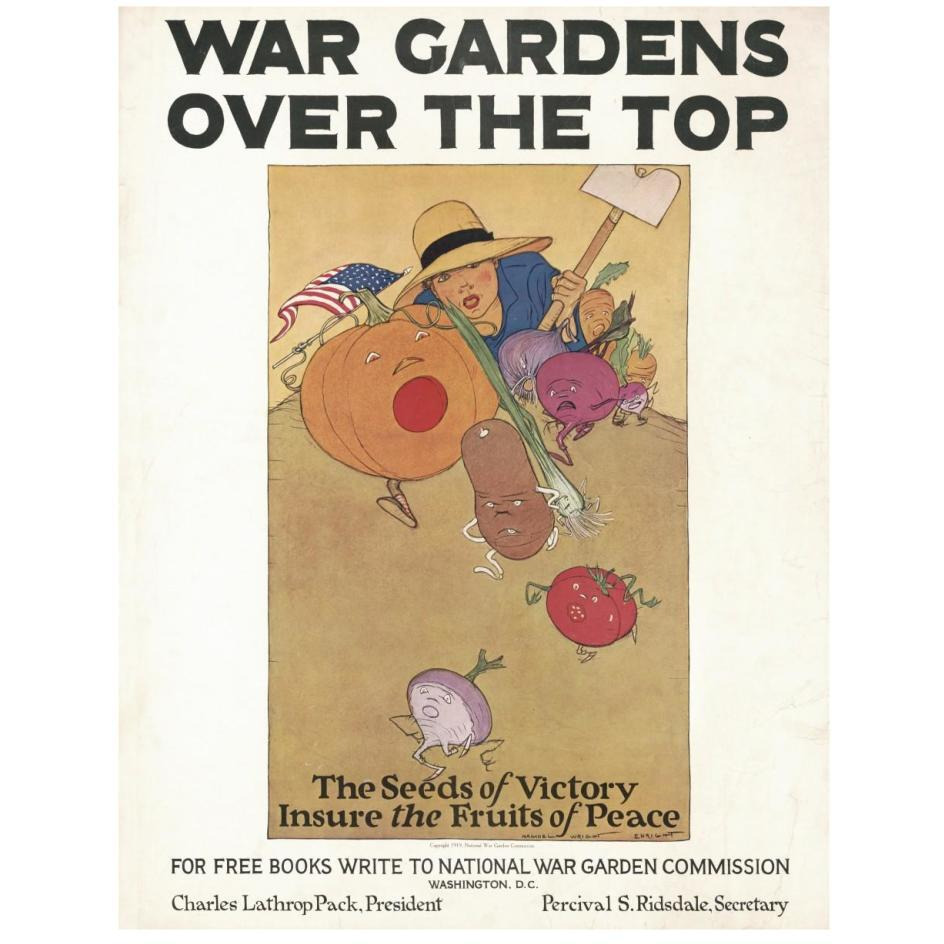 War Gardens Over the Top, 1919-Paper Art-20&quotx26"