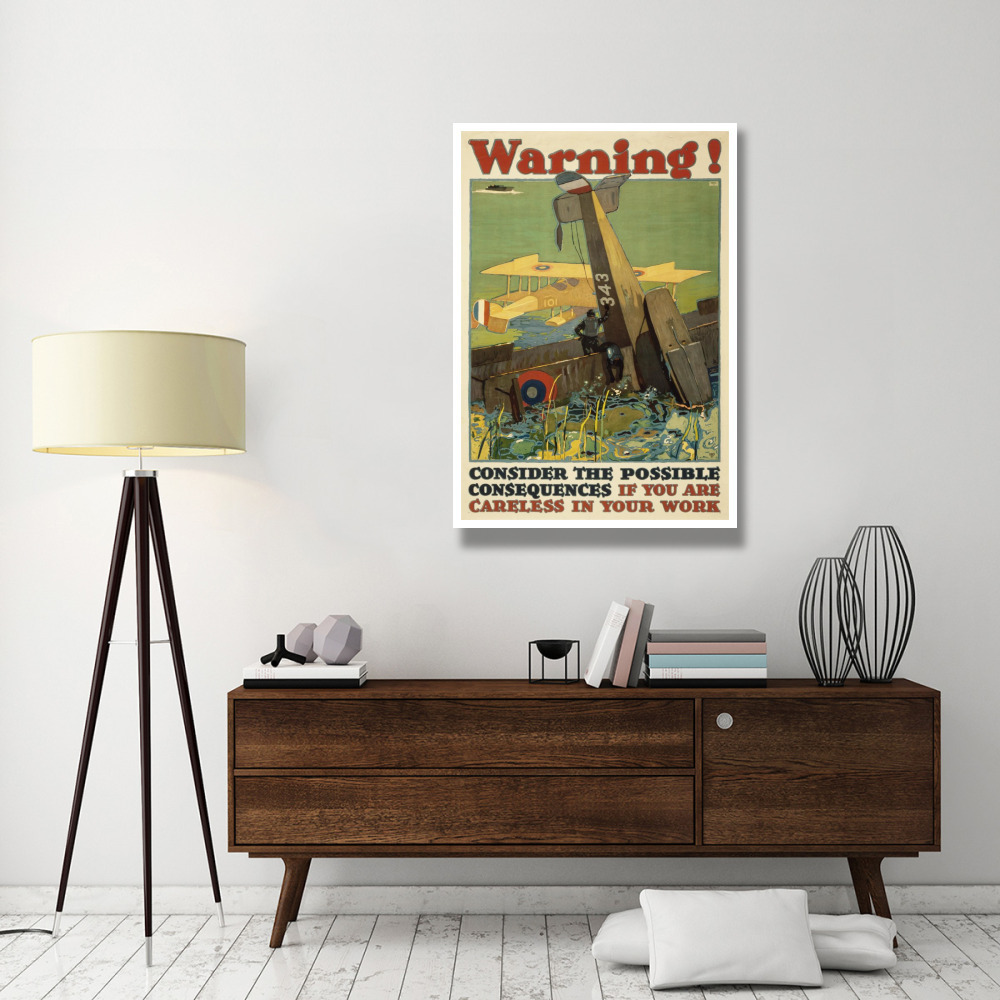 Warning Consider the Possible Consequences If You Are Careless in Your Work, 1917-Paper Art-34&quotx50"