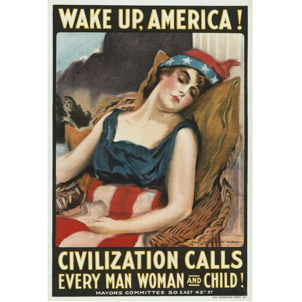 Wake up America Civilization calls every man, woman and child, 1917-Paper Art-42&quotx62"