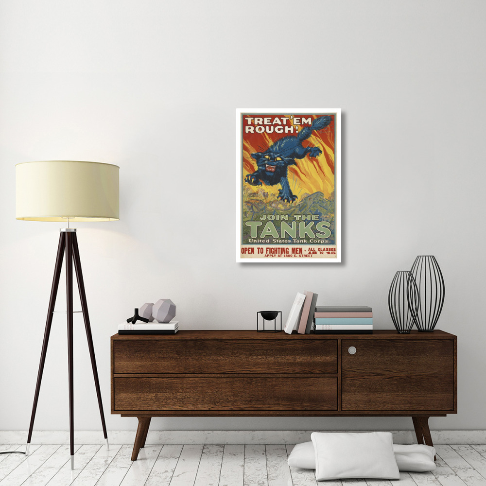Treat 'em Rough - Join the Tanks, 1917-Paper Art-26&quotx38"