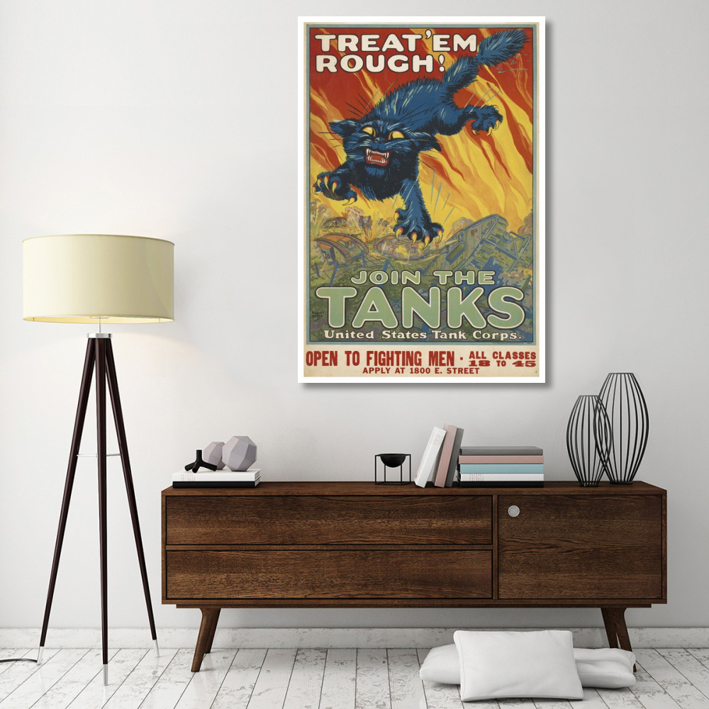 Treat 'em Rough - Join the Tanks, 1917-Paper Art-42&quotx62"