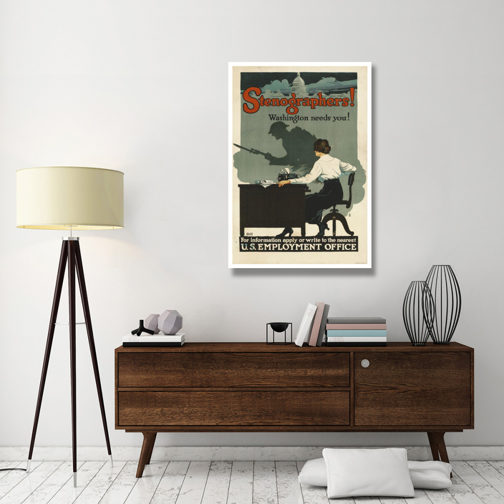 Stenographers Washington Needs You, ca. 1918-Paper Art-34&quotx50"
