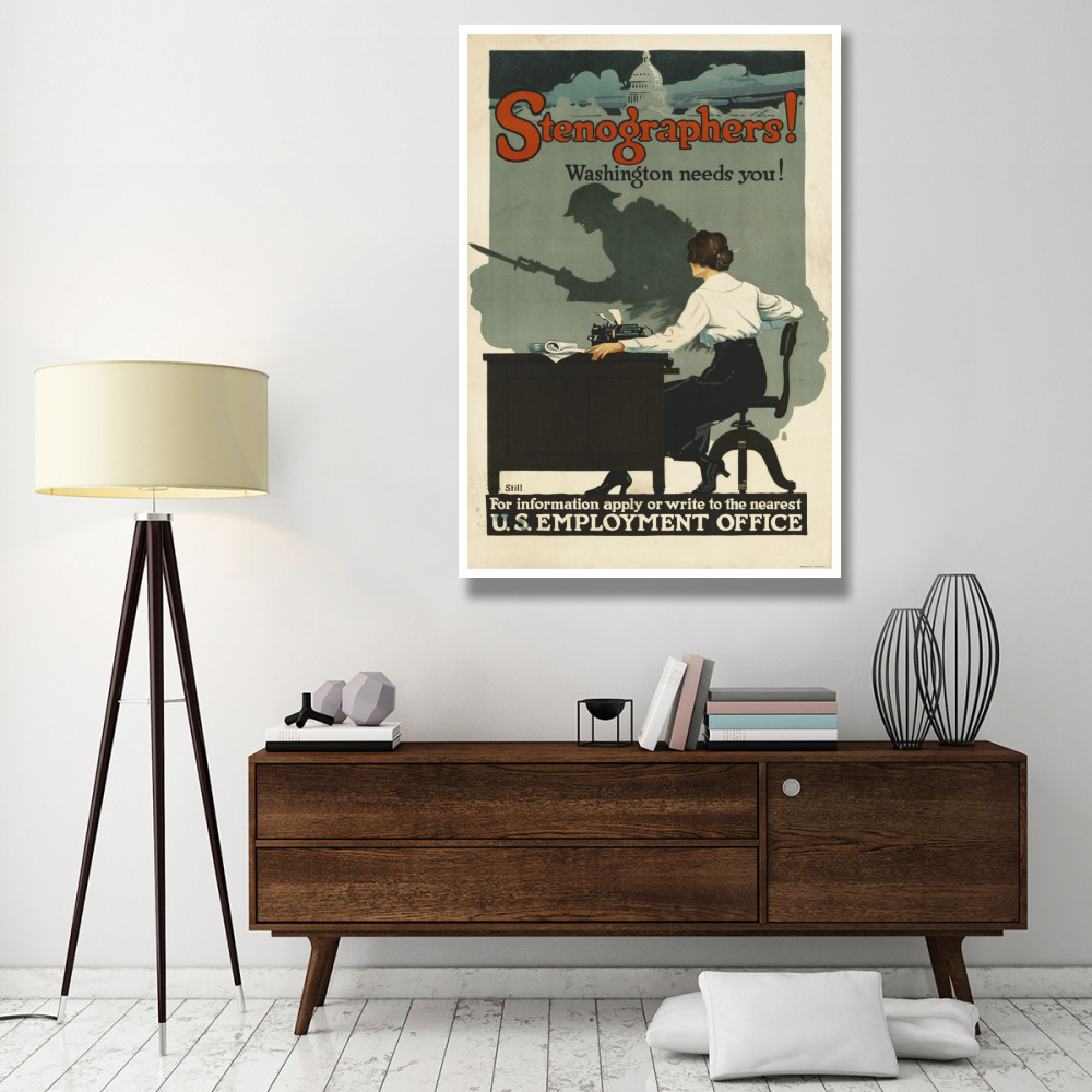 Stenographers Washington Needs You, ca. 1918-Paper Art-42&quotx62"