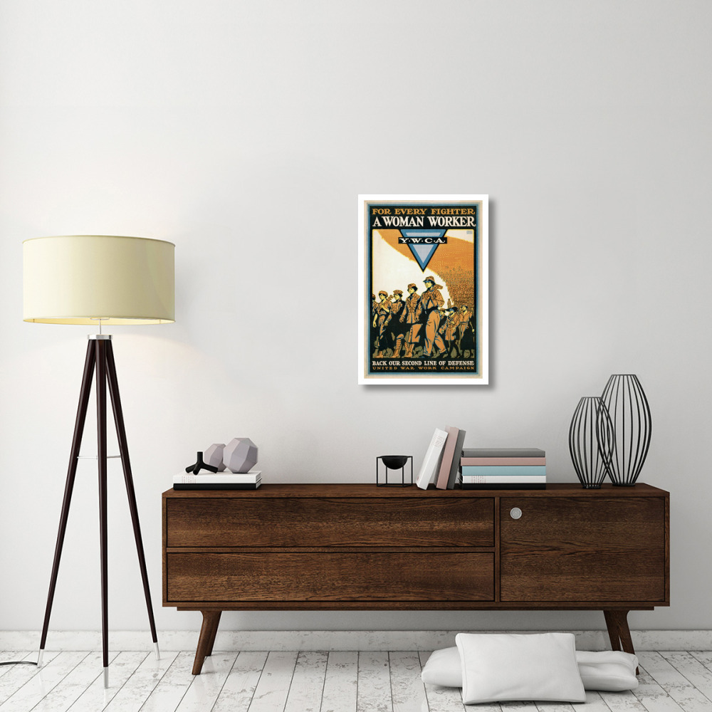 For Every Fighter a Woman Worker - Y.W.C.A., 1918-Paper Art-22&quotx32"