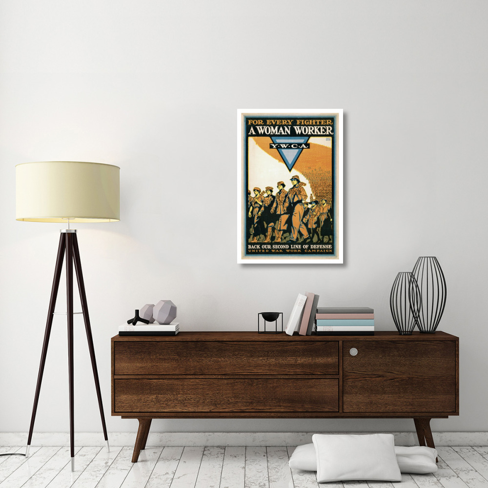 For Every Fighter a Woman Worker - Y.W.C.A., 1918-Paper Art-26&quotx38"