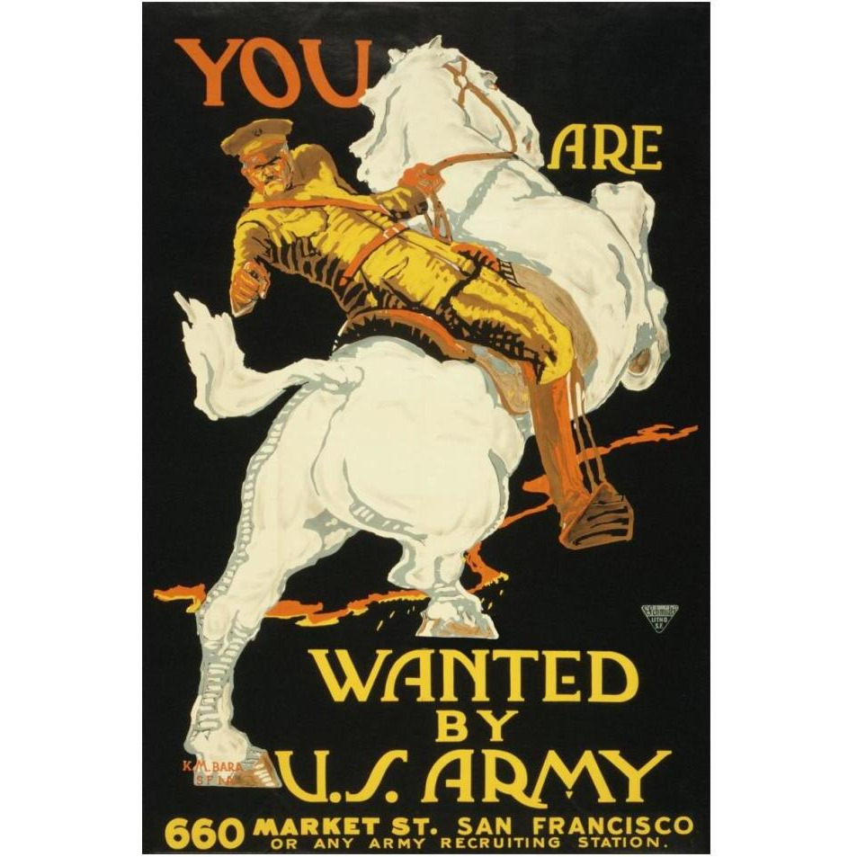 You are wanted by the U.S. Army, 1915/1918-Paper Art-14&quotx20"